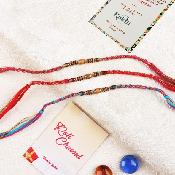 Trendy Colourful Rakhi Set - For UK