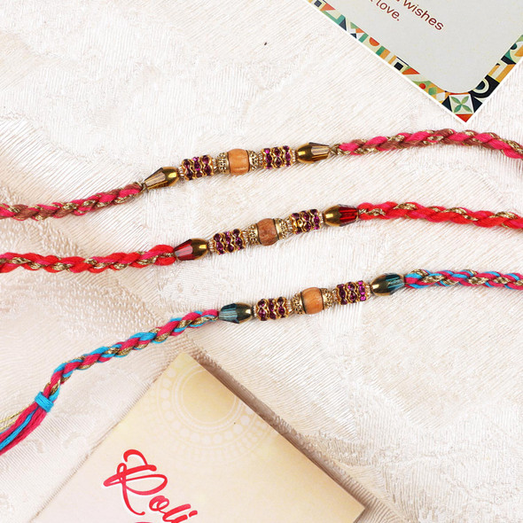 Trendy Colourful Rakhi Set - For UK
