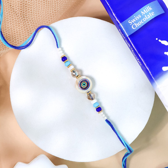 Evil Eye Rakhi with Lindt Chocolate - For UK