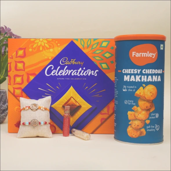 Premium 2 Set Rakhi Treat Box for Brother - For INDIA