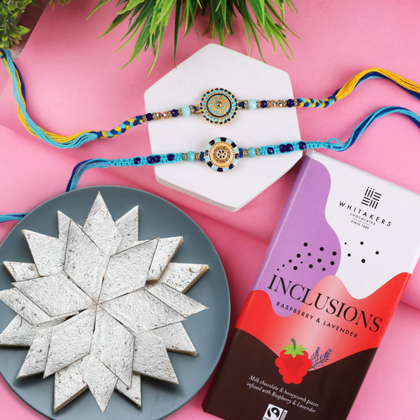 Pleasant Rakhi Set with Sweet & Chocolate - For Europe