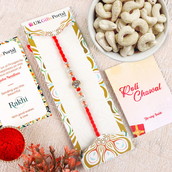 Premium Diamond Rakhi with Cashew - For USA