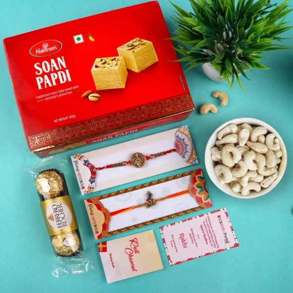 Aum & Ganesha Rakhi Hamper - For USA