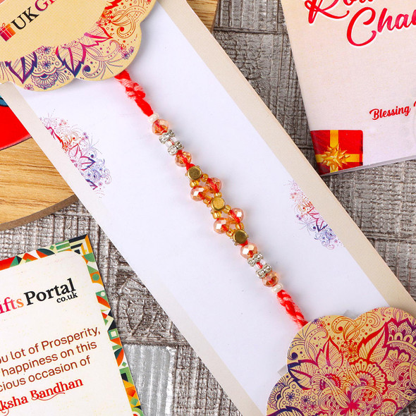 Traditional Rakhi Set with Soan Papdi - For Europe