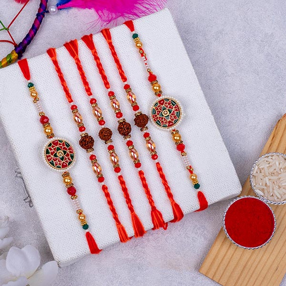 Set of 6 Astonishing Rakhis - For INDIA