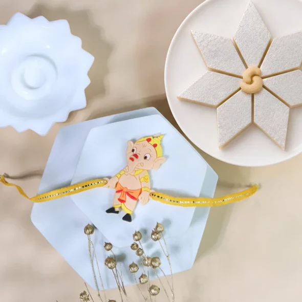 Ganesha Rakhi with Kaju Katli - For Canada