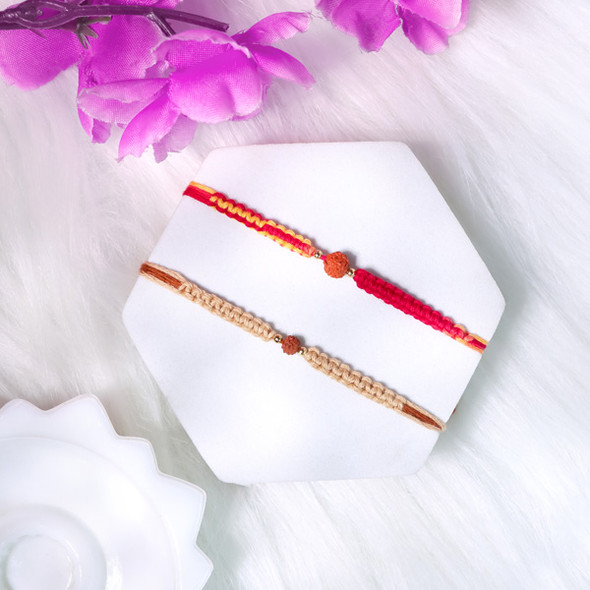 Rudraksha Duo Rakhi Set - For UK