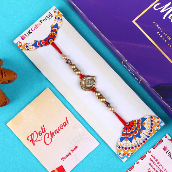 IK Onkar Rakhi with Cadbury Chocolate Box - For Singapore