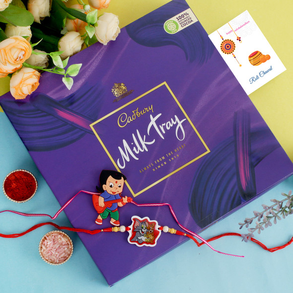 Two Kid's Rakhi with Cadbury chocolate - For Singapore