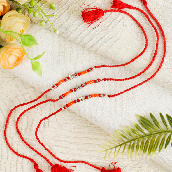 Diamond Set of 3 Rakhi - For Singapore