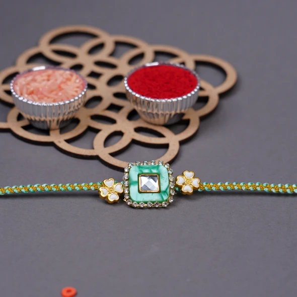 Designer Pastel Stone Rakhi - For INDIA