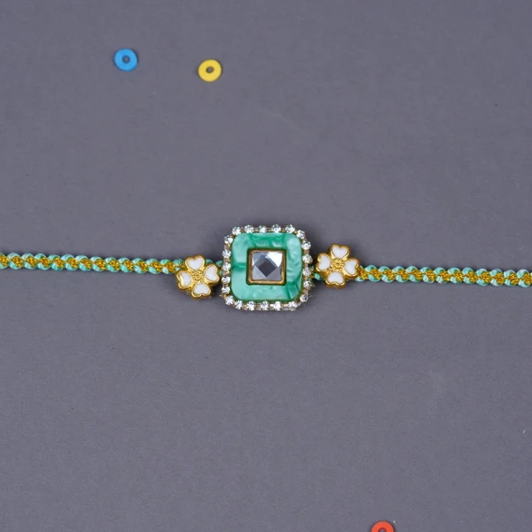 Designer Pastel Stone Rakhi - For INDIA