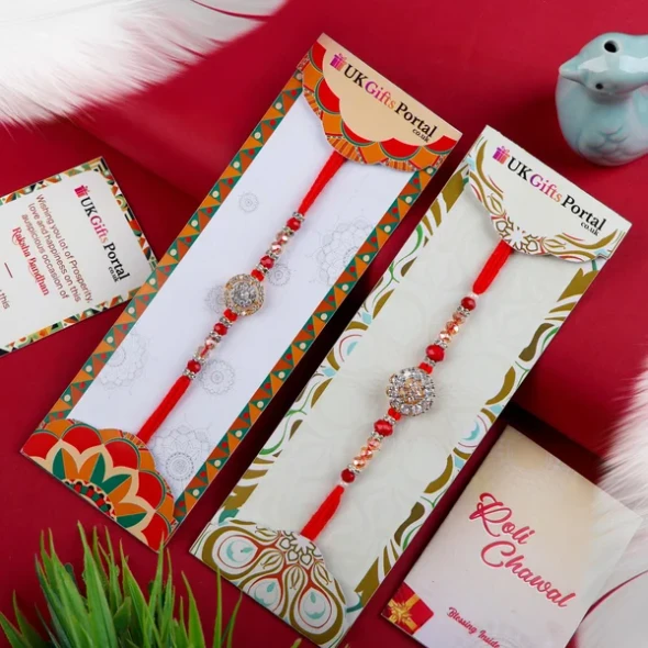Premium A D Designer Rakhi Set - For UK