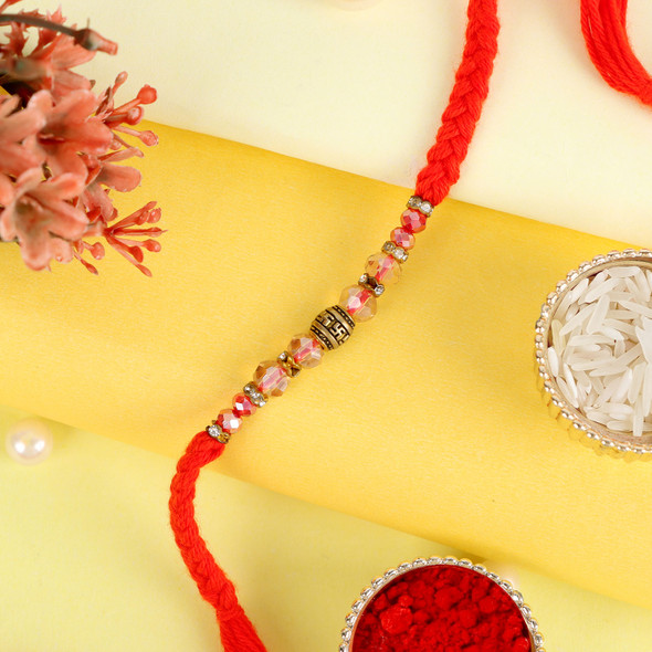 Crystal Beads Designer Rakhi - For UK