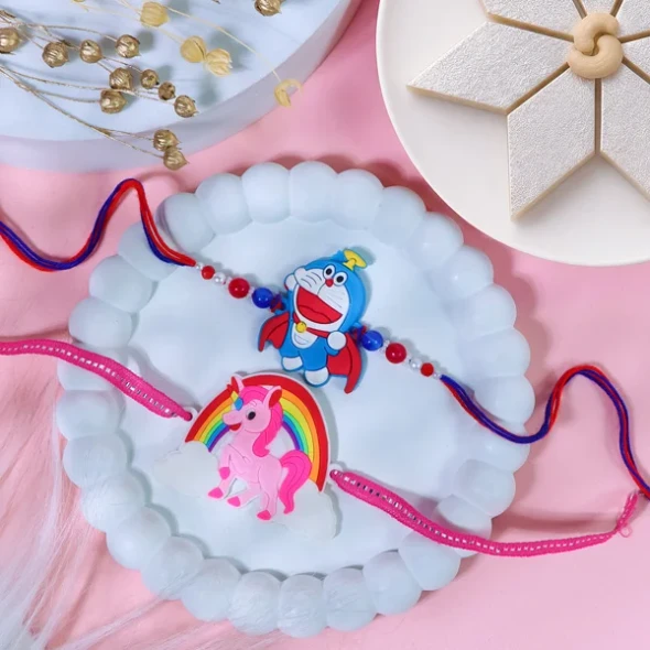 Joyful Kids Rakhi Set with Kaju Katli - For UK