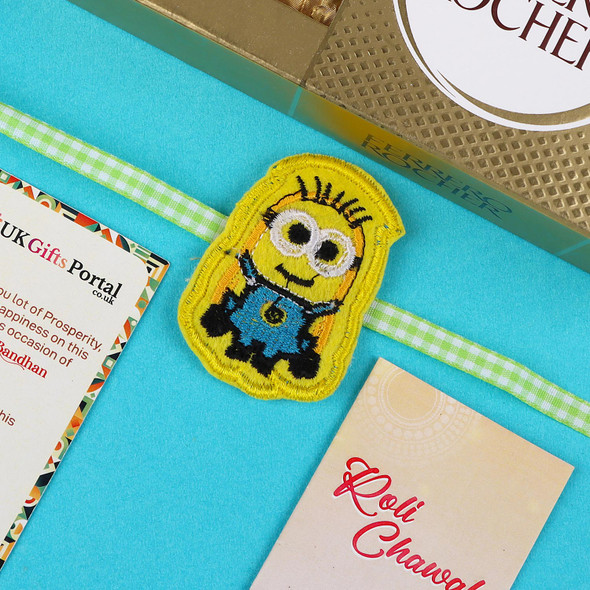 Minion Rakhi with Ferrero Rocher 16 Pcs - For Australia