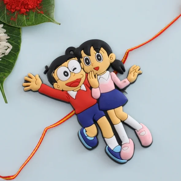 Funny Nobita Shizuka Kids Rakhi - For Australia