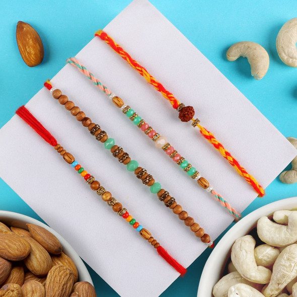 Set of 4 Dry Fruit Rakhi Hamper - For Australia