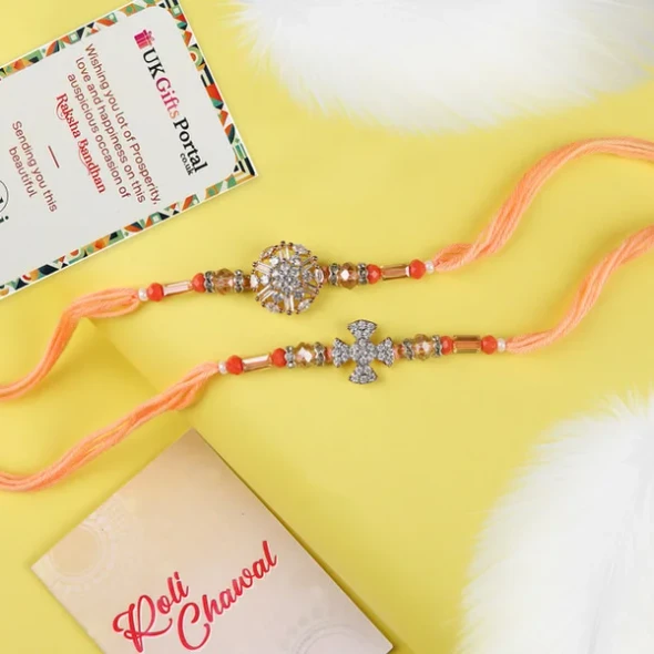 Set of 2 Premium A D Designer Rakhi - For Australia