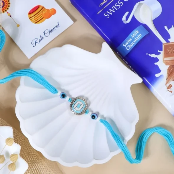 Evil Eye Rakhi with Lindt Chocolate - For Europe
