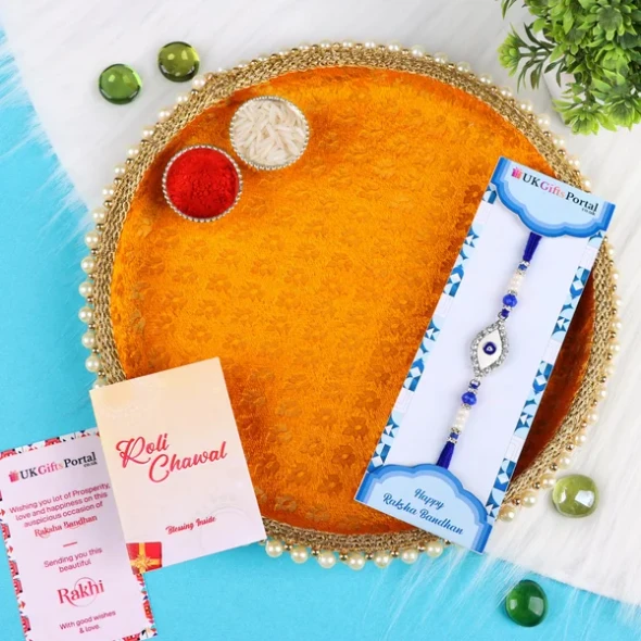 Evil Eye Rakhi with Puja Thali - For USA