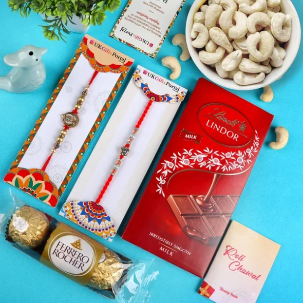 Khanda & Diamond Rakhi Set Combos  - For USA