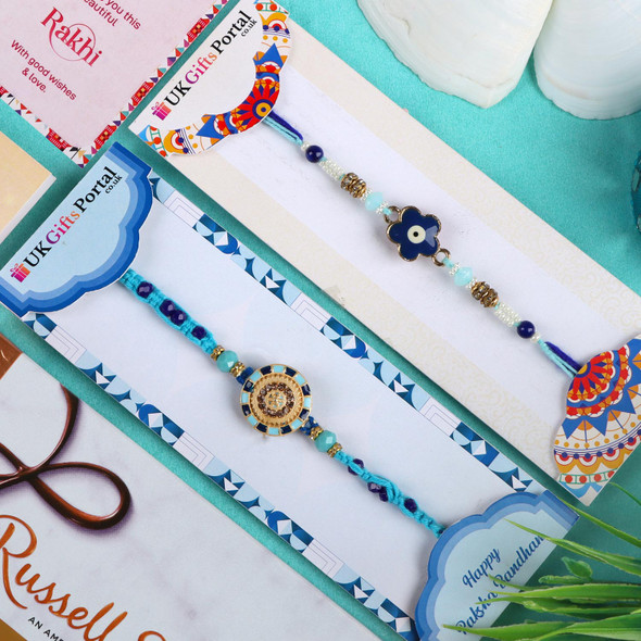 Set of 2 Rakhi with Russell Stover Chocolate - For USA