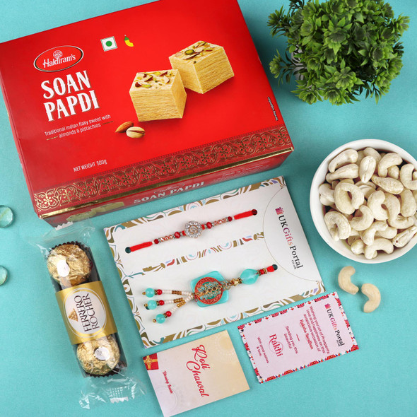 Premium Bhaiya Bhabhi Rakhi Hamper - For USA