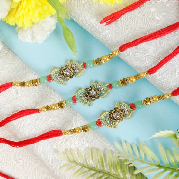 Three Diamond Rakhi Set - For USA