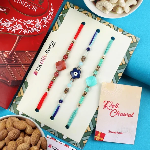 Premium Family Rakhi Chocolate & Dry Fruit Set – USA