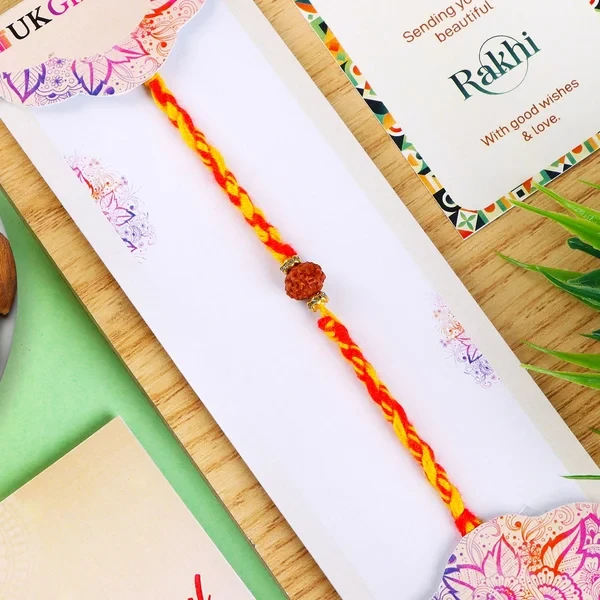 Rudraksha Rakhi & Lindt Truffle - For USA