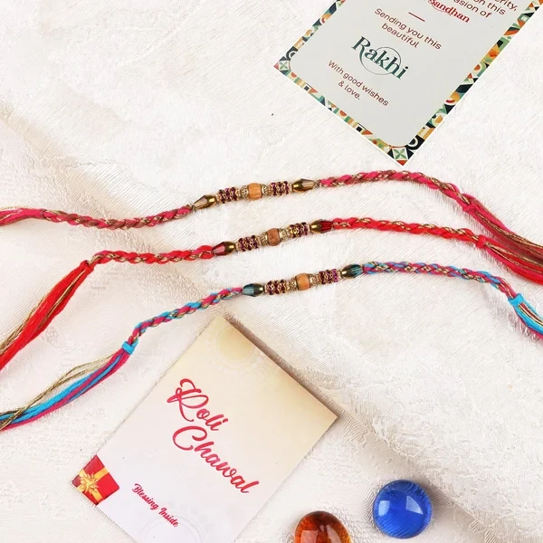 Pulchritude Set of 3 Rakhis - For USA