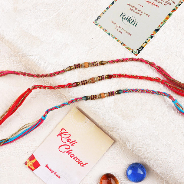 Pulchritude Set of 3 Rakhis - For USA