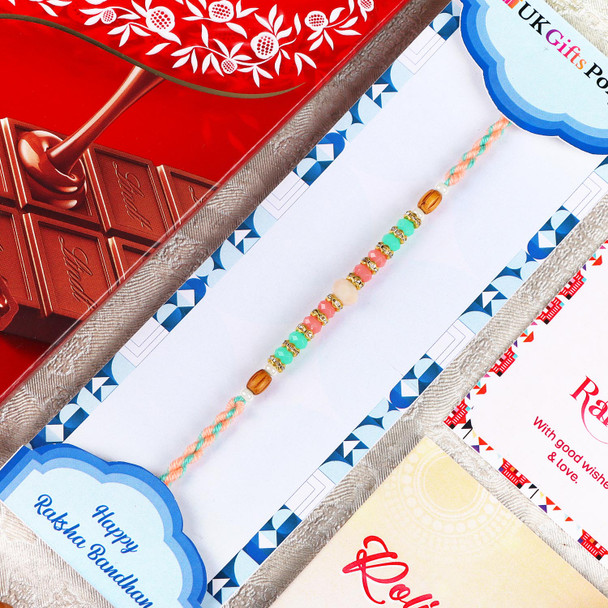 Designer Beads Rakhi with Chocolate - For USA