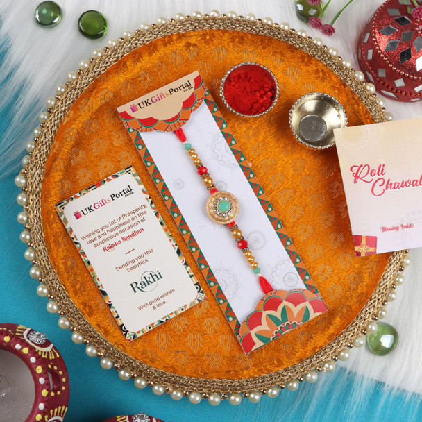Radiant Rakhi with Puja Thali - For USA
