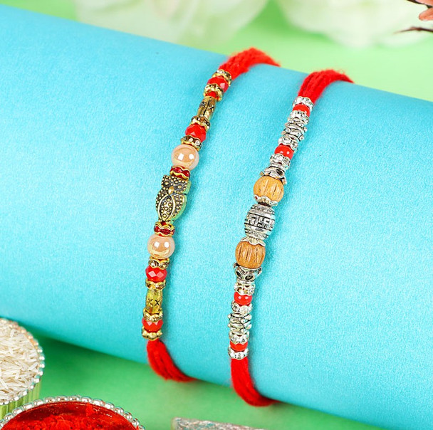 Set of 2 Beads Rakhi - For USA