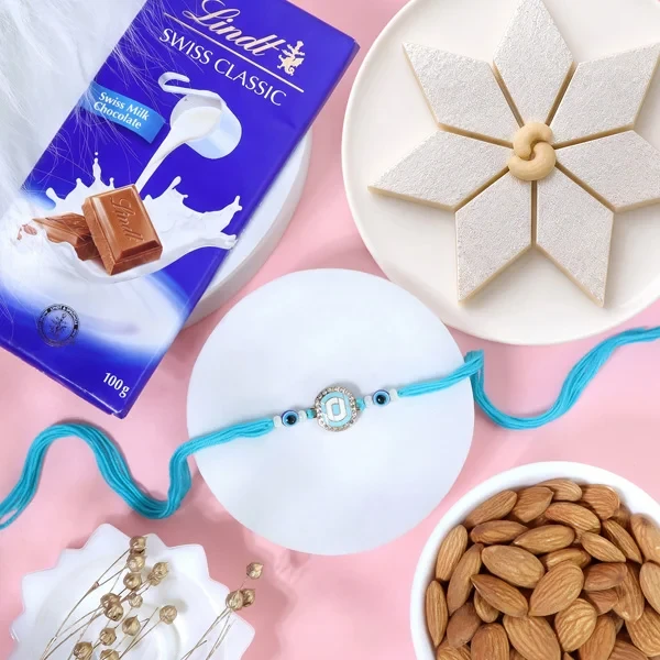 Evil Eye Rakhi Sweet Delight Treat - For UK