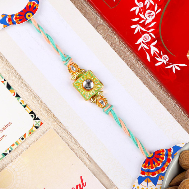 Alluring Rakhi Choco Almond Hamper - For UK