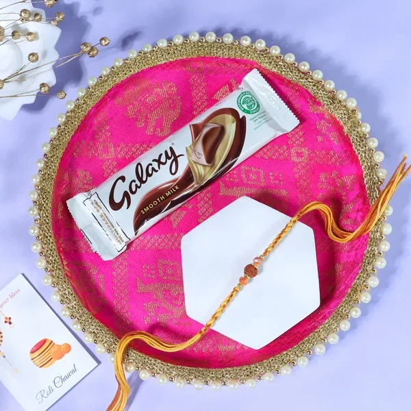 Rudrkasha Rakhi Puja Thali & Galaxy Bar - For UK