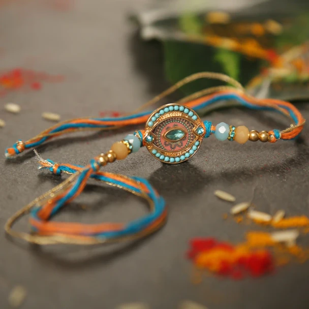 Premium Embellish Beads Rakhi - For UK
