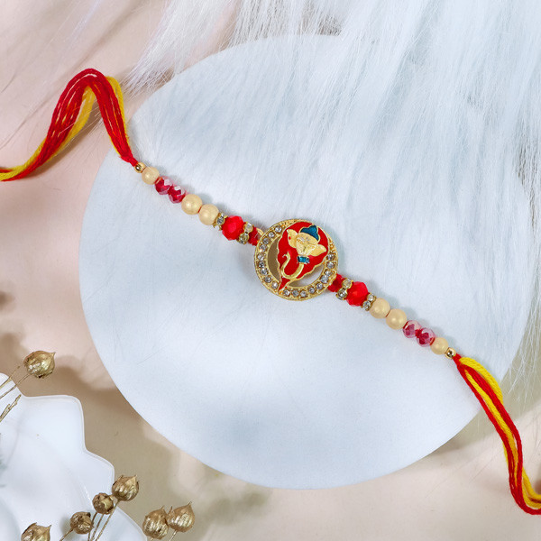 Ganesha Rakhi Set with Rose & Violet Creams - For UK