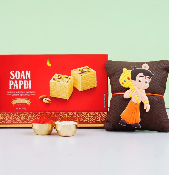 Chota Bheem Kids Rakhi & Soan Papdi - For UK