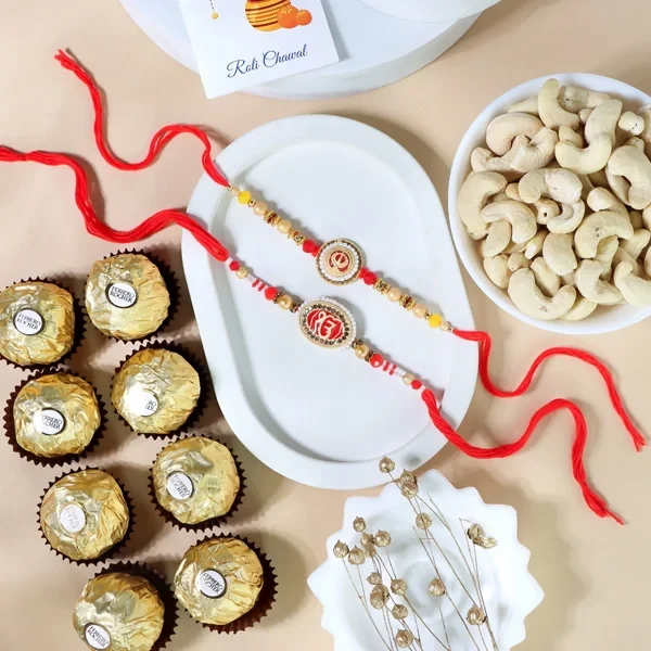 Sikh Divine Rakhi Set with Ferrero Rocher & Cashew - For UK