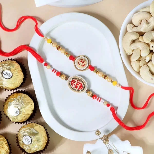 Sikh Divine Rakhi Set with Ferrero Rocher & Cashew - For UK