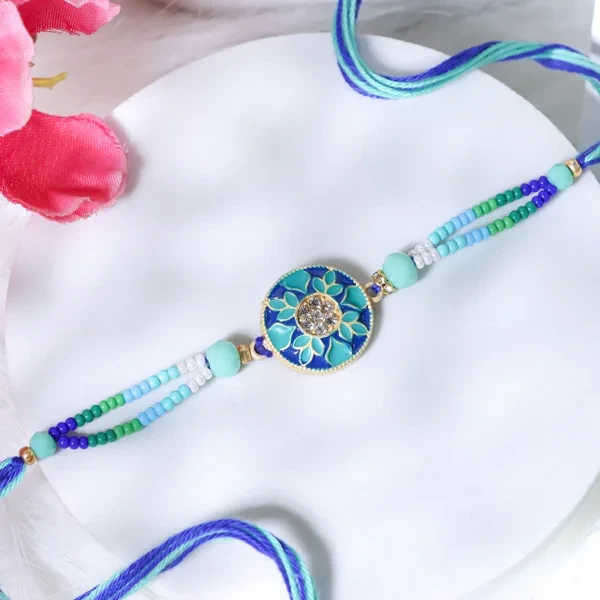 Floral Rakhi with Lindt n Sweet Hamper - For UK