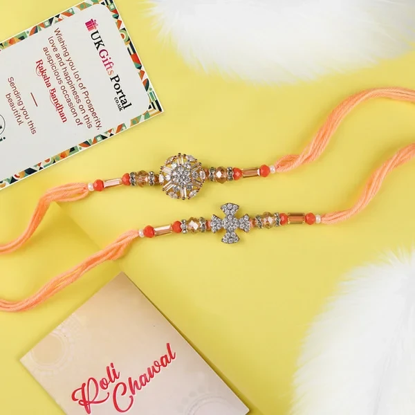 Designer Premium A D Rakhi Set - For UK