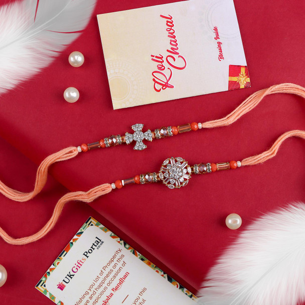 Designer Premium A D Rakhi Set - For UK