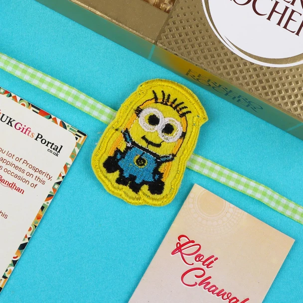 Minion Kids Rakhi with Ferrero Rocher Chocolate - For UK