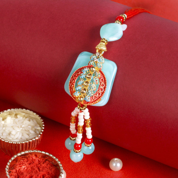 Bhaiya Bhabhi Rakhi Pair with Sweet & Chocolate, Cashew - For UK