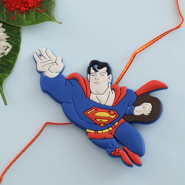 Superman Kids Rakhi with 3 Pcs Ferrero & Crayola 8 Pack - For UK